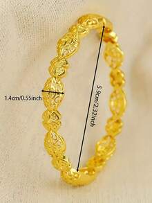 1 件时尚流行简约女士手链，适合日常佩戴和派对 - 卡扣花卉金色 - 查看 6