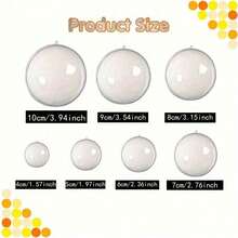 5/10 Stücke transparente Weihnachtskugeln, 4/6/8cm Plastik Weihnachtsbaumkugeln zum Öffnen, DIY Weihnachtsbaum Hängedekoration für Basteleien, Hochzeiten, Partys und Feiertags-Heimdekoration, Weihnachtsdekoration, Raumdekoration, Winterweihnachtsdekoration, Weihnachtsgeschenke, Weihnachtsdekoration - Transparente Farbe - Übersicht 8