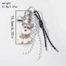 1pc Schnauzer Dog Lover Keychain, Includes Cute Schnauzer Pendant, Heart Charm And 2 Braided Hanging Strings, Suitable For Bag, Car And Festival Decoration Backpack For School Car Accessories Goth Y2k Christmas Gift Ideas Bag Accessories Lanyards With Id Holder Car Accessories Bag Charms Car Accessories Teacher Friend Sister