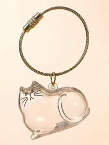 Porte-clés de rangement pour poils de chat, décoration suspendue de haute beauté avec coque transparente. Porte-clés créatif de rangement pour poils d'animaux de compagnie, sac à dos pour l'école, accessoires de voiture, style gothique mignon Y2K