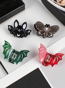 1 pièce Nouvelle série acrylique d'Halloween avec une conception de pince à cheveux originale en forme de chauve-souris, un accessoire de cheveux unique et amusant convenant pour les fêtes quotidiennes et les vacances