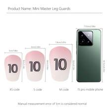 1 par de espinilleras rosa y blanco Mini Master No. 10, protector de pierna tipo pinza para adultos - Espinilleras mini gruesas y duraderas aptas para todas las temporadas