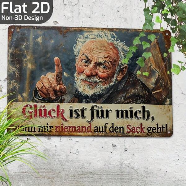 1 Stück Retro Inspirierendes Zitat Eisen Wandhänger inspiriert vom deutschen Stil - Dekorative Vintage Plakette, vielseitig verwendbares 8"x12" humorvolles Metall Blechschild für Zuhause, Büro und Wohnbereiche