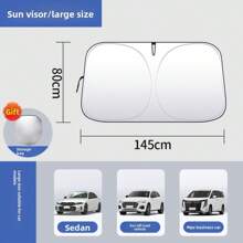 1 pezzo Parasole anteriore per parabrezza auto in colore titanio, 2 opzioni di dimensione, in materiale argento titanio con protezione UV, parasole auto pieghevole, blocca i raggi UV e mantiene fresco l'interno dell'auto, adatto alla maggior parte dei veicoli, versione pieghevole con borsa per il trasporto, dimensioni circa 57*31,5 pollici, parasole, vela parasole, blocca sole, accessori auto