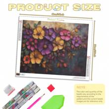 1pc 5D Diamond Painting Kit, Full Drill Round Diamonds, DIY Canvas Wall Art, Floral Mosaic Craft, Cross Stitch Decor Home Decor Gift, Frameless 11.81x15.75inch