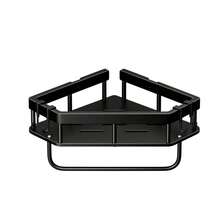 转角淋浴架，浴室收纳架，材质，室内淋浴架，淋浴壁挂洗发水架，厨房和浴室储物盒，淋浴篮，三角架节省空间 - 壁挂式洗发水架