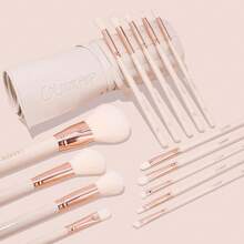 ColourPop Stone Cold Brush Roll Face & Eye Brush Set - Face & Eye Makeup Brush Set - Made With Luxe Synthetic Vegan Bristles - Includes Holder (15 Count) - Ultimate Set - View 4