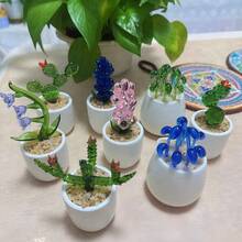 Colorful Creative Glass Plant Desk Decoration Glass Succulent Terrarium - Mini Cactus And Sprout Planter Decor Piece For Office And Home Gift Home Decor - Multicolor - View 12