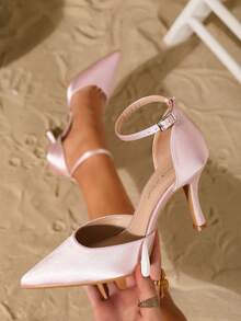 On feet& in love Damen Elegante Spitze Zehen Pumps mit Riemen und Hohem Absatz für Herbst/Winter, geeignet für Kleider, Eleganz, Party