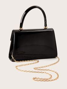 Fashionable Solid Color Mirror Handbag, Elegant Ladies' Business Bag, Suitable For Party Girls, College Students, Brides, Can Be Matched With Party Dresses, Wedding Gowns, Evening Gowns, Tight Skirts, Ideal For Weddings, Gatherings, Banquets, Parties, Balls, And The Best Gift For Women, Also A Great Choice For New Year. , Valentines Gifts - Black - View 5