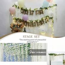 1PC Wisteria Hanging Flowers 70.87in Artificial Wisteria Vine Silk Wisteria Flowers Garland For Wedding Arch Party Garden Home Decor Wall Decor Easter Gift - Pink - View 8