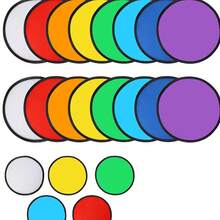 Customizable Nylon Foldable Advertisement Fan, Multi-Color Shaped Publicity Fan, Flying Disc Solid Color Portable Hand-Held Fan, Advertisement Fan For Summer - Multicolor - View 5