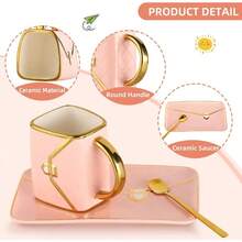 Handbag Coffee Mug Set Of 4 Handbag Coffee Mug Purse Coffee Ceramic Mug Set 10 Oz 310 Ml Cute Creative Design Travel Tea Cup For Women Men Father's Day Thanksgiving Christmas Gifts - Bộ4 - Xem 4