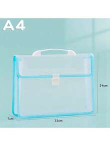 1 Clear File Bag, Exam Paper Bag, Student Large Capacity Waterproof Press Handbag, Schoolbag. School Supplies,Back To School - Multicolor - View 10