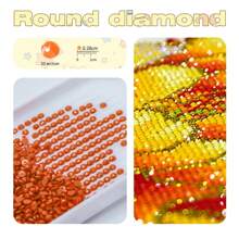 1pc 5D Diamond Painting Kit, Full Drill Round Diamonds, DIY Canvas Wall Art, Floral Mosaic Craft, Cross Stitch Decor Home Decor Gift, Frameless 11.81x15.75inch