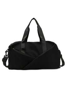 1pc Personalized Women Oxford Cloth Multifunctional Travel Bag, Wet And Dry Separation Gym Bag, Portable Yoga Bag, Trolley Sleeve, Fashionable Shoulder Bag, Embroidery Custom Letter, Foldable Carry-On Luggage, Large Capacity With Separate Shoe Compartment, Suitable For Business Trip, Vacation