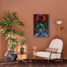 Framed 1pc Famous Artist Kre8 Artwork Abstract Colorful Oil Painting Posters Passionate Imagination And Creativity Art Poster Wall Art Deco Posters Canvas Printing For Room Aesthetic Decoration Canvas Poste - Framed - View 2