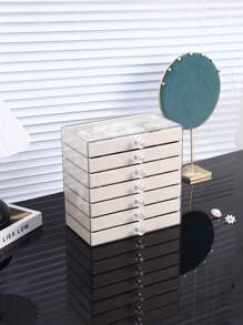 7-lagige Samtverschlusskasten, Acryl-Schmuckaufbewahrungsbox, Aufbewahrungsbox mit Deckel, Schubladenartiger Aufbewahrungskasten für den Schreibtisch, transparente Schmuckaufbewahrungsbox, Samtschmuckaufbewahrungsbox, Ohrring, Ring, Armband Präsentationsbox, Ohrringaufbewahrungsbox, Kosmetikaufbewahrungsbox, Schmuckkasten für Frauen, Schmuckkasten, Geschenkbox, Geschenk für Frauen, Schmuck für Frauen, Bastelaufbewahrungsbox, Geschenk zu Feiertagen