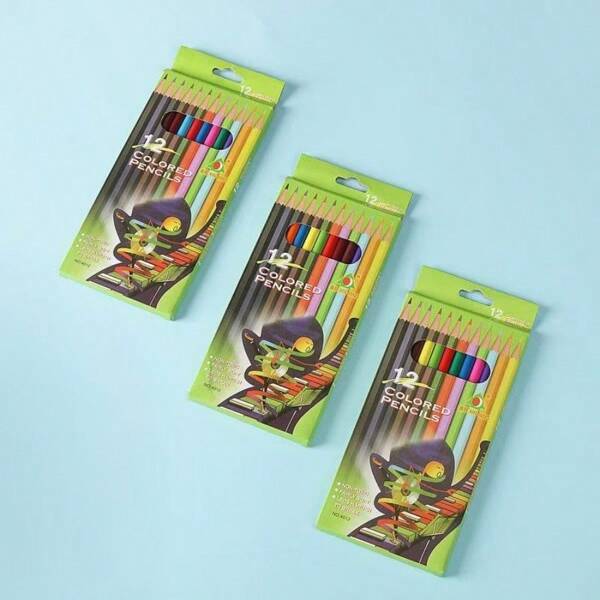 12pcs Colorful Cartoon Design Pencils, Multi-Color Pencils For Students, Art Supplies,School Supplies,Back To School
