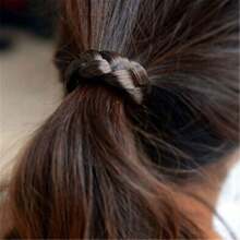1 pieza Scrunchie de pelo con diseño geométrico hecho a mano, accesorio de peinado simple para niñas, adecuado para verano, vuelta al colegio, artículos esenciales de viaje y vacaciones, accesorios de pelo para mujeres