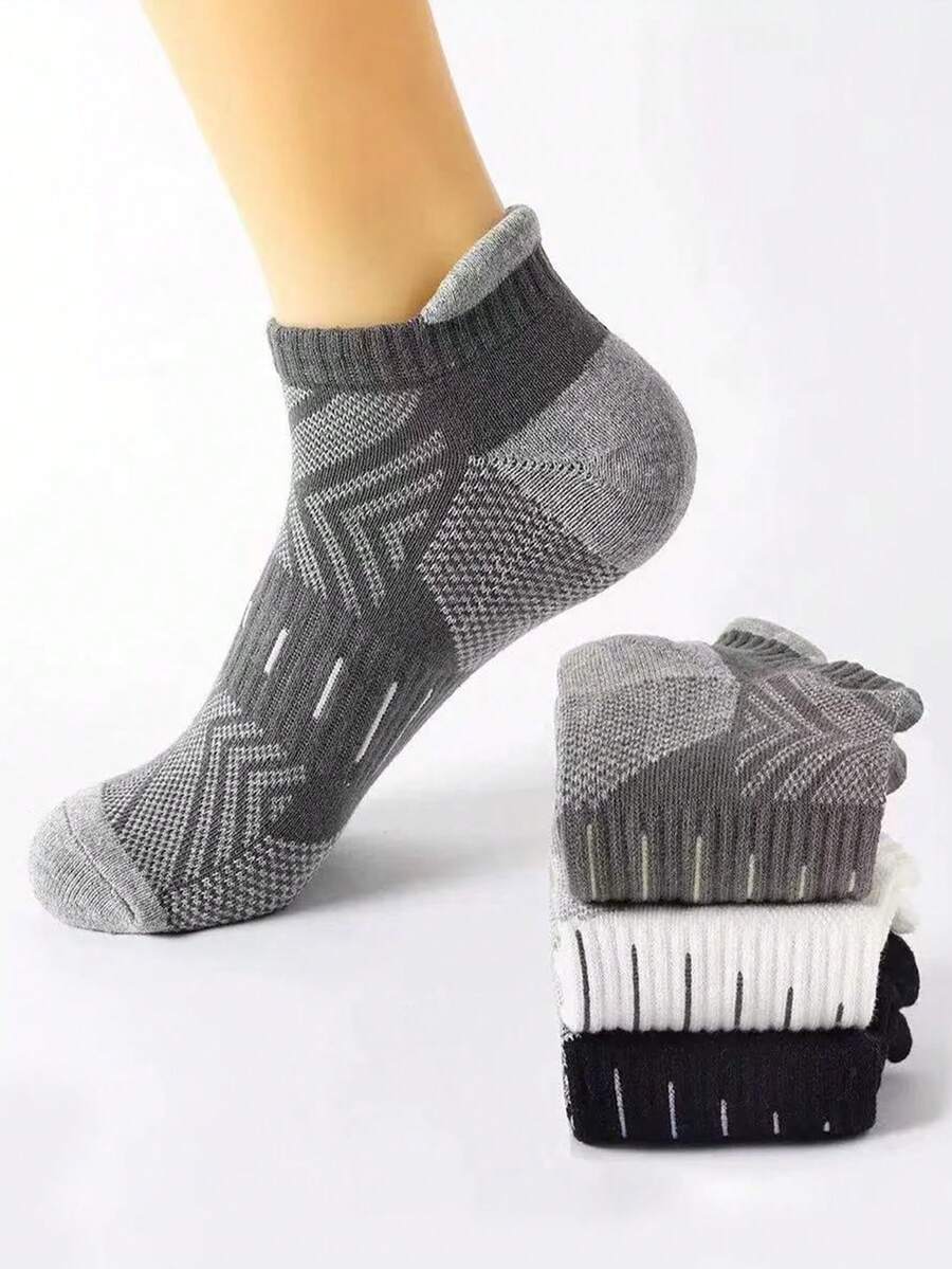 6 Pairs Unisex Breathable Arch Support Low-Cut Compression Socks, Suitable For Running & Daily Wear