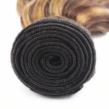 T1BP4 27 Ombre Kinky Curly Human Hair Bundles Brown And Honey Blonde Bundles 14 16 18 Inch Unprocessed Brazilian Virgin Human Hair 3 Tone Double Weft01 - T1BP4/27CulyWaveBundles - View 5