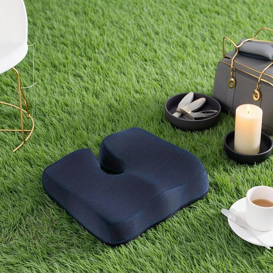 1pc Memory Foam Foam Height-Increasing And Enlarged Outdoor Courtyard Seat Cushion Anti-Slip, Home Decoration Outdoor Rest Slow Rebound Pillow Seat Cushion, Upgraded Accessories Ergonomic Spine Protection Support Seat Cushion, Office Chair Long-Term Sitting Seat Cushion, Car Height-Increasing Cushion, Anti-Slip Bottom