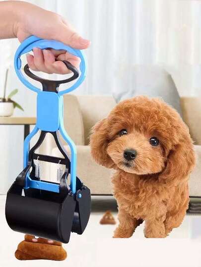 1 pieza Recogedor de excrementos de mascotas multicolor, herramienta de limpieza para mascotas, recogedora portátil de desechos de perro, diseño de clip, sin batería, material de plástico, esencial para el manejo de desechos de mascotas, imprescindible para pasear perros