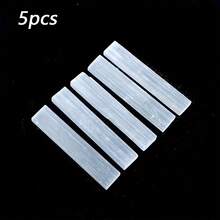 5/10/20pcs Natural Selenite Stick Chips, Natural Selenite Crystal Sticks, Gypsum White Quartz Wands, Raw White Quartz Gypsum Mineral Specimen Points For Meditation, Decorative Display - White - View 10