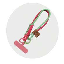 1 件英伦风格撞色编织手机挂绳，短款手持式 INS 手机壳腕带吊饰包包吊坠，男女通用，兼容 、Android 等。送给母亲、家人、朋友、生日、节日的礼物手机吊饰、手机链 - 黑色 - 查看 10