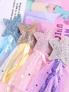 1 pieza/3 piezas/5 piezas Varita mágica, Varita de hada, Varita con estrella de brillo, Varita mágica, Accesorios para actuaciones de fiesta - Multicolor - Ver 1