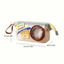 2 In 1 Large Capacity Stationery Pouch With Hook And Loop Closure, Multi-Layer Design Pencil Case For Storage And Organization, Pencil Pouch, School Bag School Supplies, Back To School