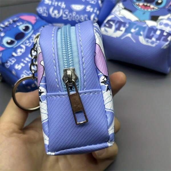 Disney Disney Stitch Mini Schoolbag Coin Purse Blue Long Ears Stitch Starbaby Headphones Keychain For Men Wallet Mini Wallet Purse Wallet Coin Wallet Money Wallet