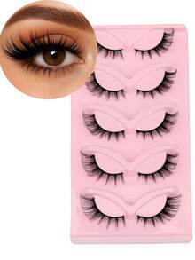 无需胶水 - 天然猫眼假睫毛，D 卷自粘睫毛，快速简便，轻巧，可重复使用，适合初学者，即时粘贴设计，非常适合西方和中东的魅力风格