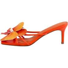 Orchid Heels For Women Slip On Kitten Heel - Orange - View 4