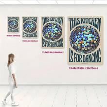 1pc Retro Art Disco Ball Posters Picture Aesthetic Wall Arts, Modern Popular Decorative Styles, Retro Canvas Art, Creative Posters For Living Room And Bedroom Decoration, Perfect Choice For Holiday Gifts, Suitable For Home And Office Corridor Classroom Decoration, Home Oil Painting, Printmaking And Mural Art Decoration - Multicolor - View 3