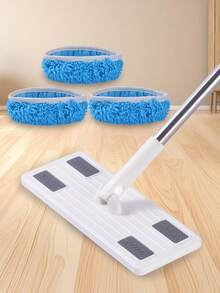 2pcs/Set Upgraded Thick Elastic Washable Mop Replacement Pads, Suitable For Flat Mops - Reusable Microfiber Mop Heads And Disposable Dry Dusting Cloths, For Hardwood, Laminate, Tile Floors Cleaning, With Rust-Proof Stainless Steel Handle, Dry & Wet Dual-Use Replacement Set (Compatible With Sweeping Mop Replacement) - trắng - Xem 8