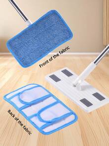 2pcs/Set Upgraded Thick Elastic Washable Mop Replacement Pads, Suitable For Flat Mops - Reusable Microfiber Mop Heads And Disposable Dry Dusting Cloths, For Hardwood, Laminate, Tile Floors Cleaning, With Rust-Proof Stainless Steel Handle, Dry & Wet Dual-Use Replacement Set (Compatible With Sweeping Mop Replacement) - trắng - Xem 4