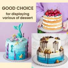 4 Stück/8 Stück Tortenträger, runde Tortenboden aus Papier und Folie, Größen 6", 8", 10", 12", für Backen, Tortendekorationen, Feste, Geburtstage, Partys, Küche, Restaurants, Hochzeiten, Abschlussfeiern, Baby-Partys, Weihnachten, Halloween, Lehrertag, Erntedankfest, Schulbeginn (Gold & Silber)
