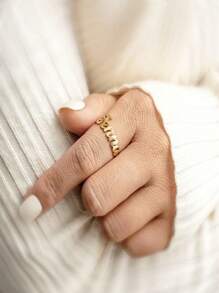 1PC Elegant Customized Name Ring - Stainless Steel, Adjustable Opening Design Suitable For Daily Parties, Important Occasions, Giving To Relatives, Lovers, Friends, And Best Friends