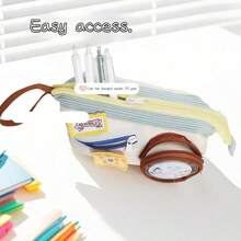 2 In 1 Large Capacity Stationery Pouch With Hook And Loop Closure, Multi-Layer Design Pencil Case For Storage And Organization, Pencil Pouch, School Bag School Supplies, Back To School