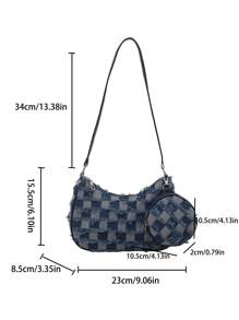 Esta bolsa de hombro cruzado sencilla y de moda es casual y versátil. Viene con una pequeña bolsa redonda y es adecuada para el uso diario de las mujeres cuando salen.