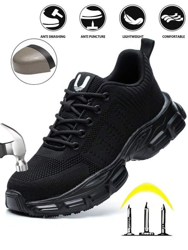 UMBURLLY Women's Steel Toe Safety Shoes, Anti-Crush, Anti-Puncture, Breathable, Simple & Lightweight, Suitable For Work