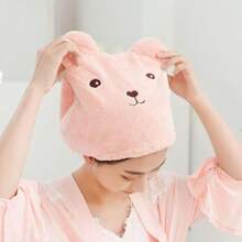 1pc Cartoon Teddy Bear Dry Hair Cap Absorbs Water And Thickens Hair For Adults. Quick Drying Bag, Headscarf, Shower Cap, Dry Hair, Shampoo Towel,Bonnet,Shower Cap,Hair Products And Accessories For Barber Salon Beauty Travel Essentials Back To School
