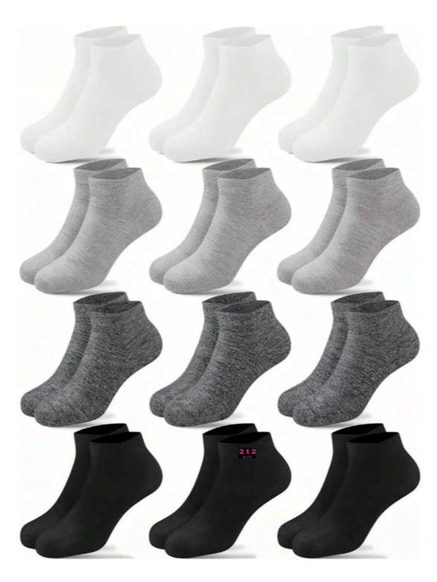 KIT 12 Pairs Of Short Low-Cut Cotton Socks 212BIJU - 彩色 - 查看 1