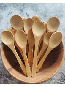 Natural Bamboo Spoons, Household Dessert Spoons, Ice Cream Spoons, Coffee Spoons,School Supplies