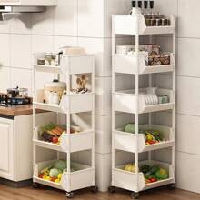 5-Layer Storage Rack Multi-Layer SPA Storage Cart-PABA Non-Electric Mobile Storage Rack With Wheels, Suitable For Living Room, Bedroom Dormitory Book Storage Rack