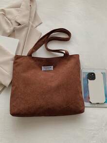 帆布包大容量灯芯绒简约手提包，流行时尚单肩腋下包