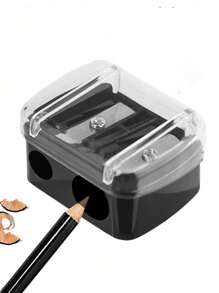1pcDouble Hole Eyebrow Pencil Sharpener Learning Office Stationery Student Pencil Sharpener Pencil Grater Manual Pencil Sharpener Plastic Roll Back To School
