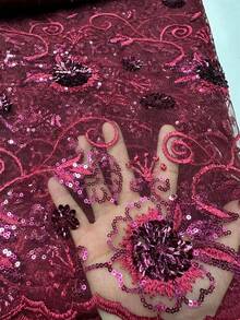 5 Yards/1Yards African Lace Fabric With Sequins, French Nigerian Net Lace, White Tulle Mesh Fabrics, Party Wedding Sewing Fabric, Red, High Quality 2025 - Multicolor - View 10